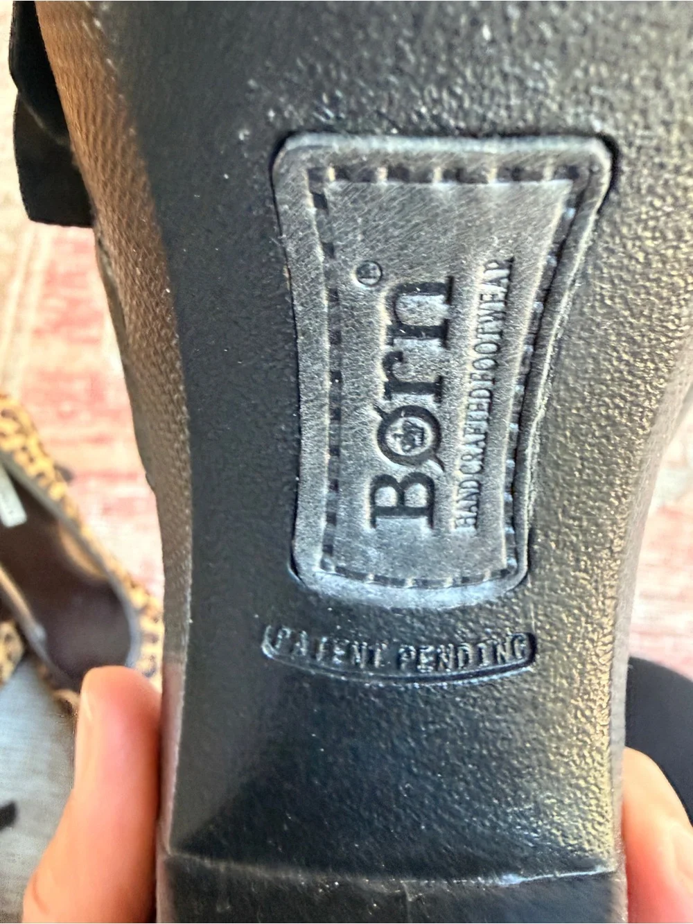 Born Black Heeled Mules with Metallic Bronze Floral Accent